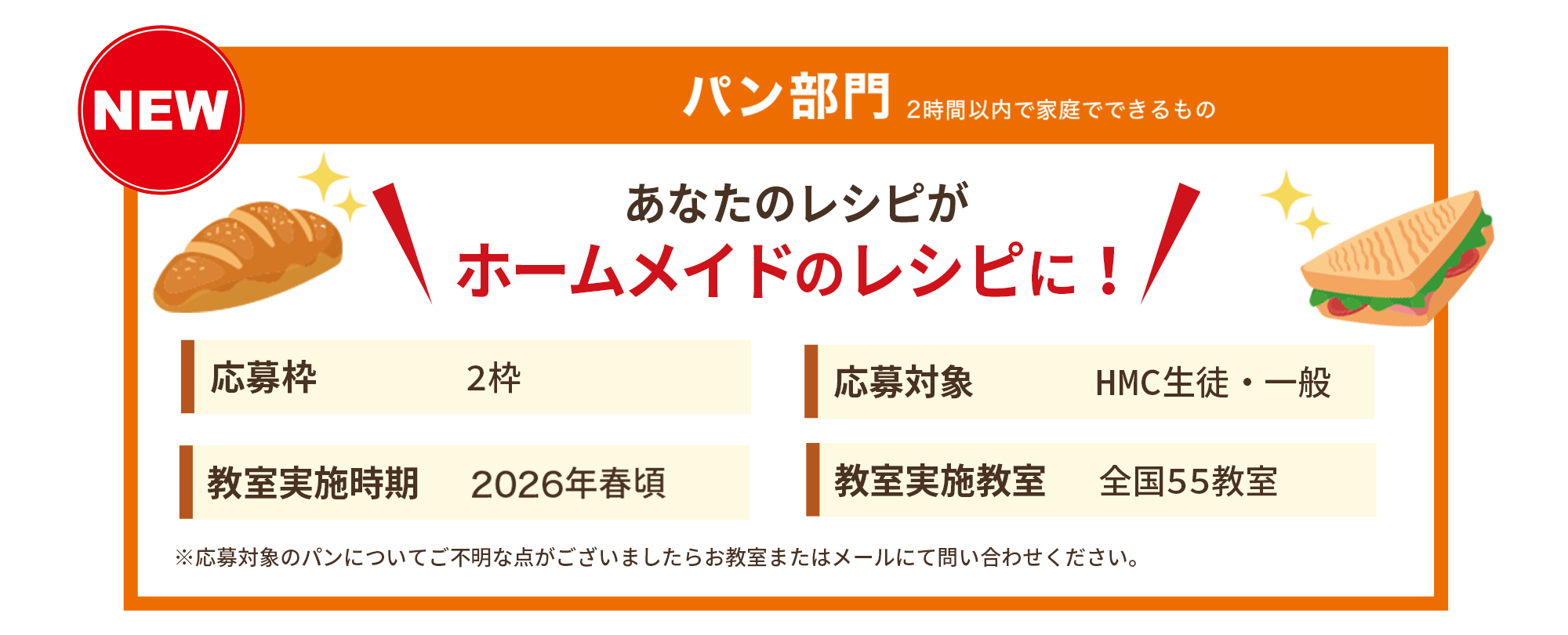 パン部門の入賞特典
