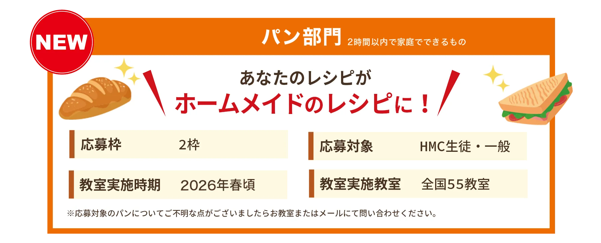 パン部門の入賞特典